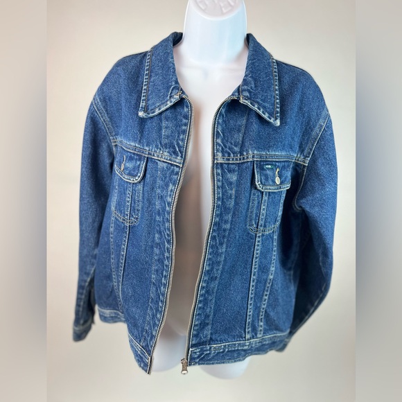 1990’S VINTAGE TOMMY HILFIGER DENIM JACKET – EMBROIDERED BACK PATCH - Picture 4 of 9